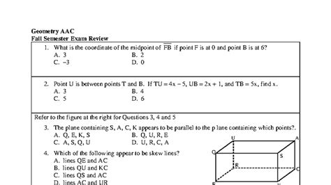Geometry Advanced Fall Semester Exam Review Packet