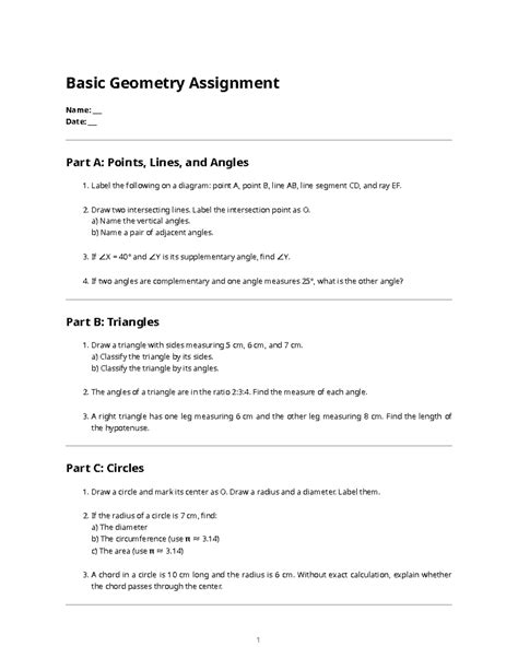 geometry assignment ars and angles answers