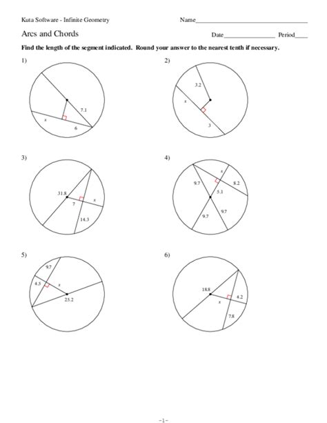 geometry chords and arcs practice