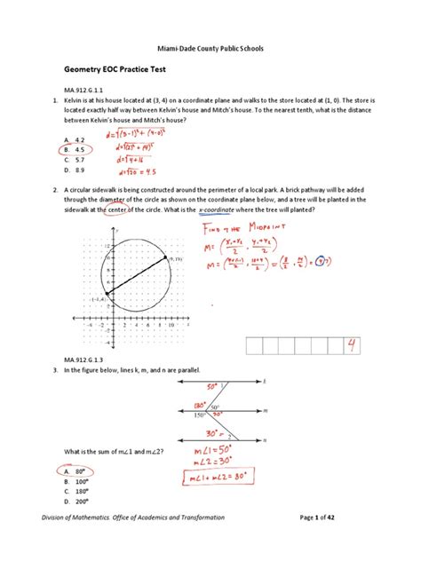 geometry eoc sol simulation answers