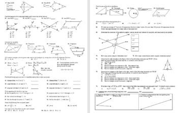 geometry final study guide answer key