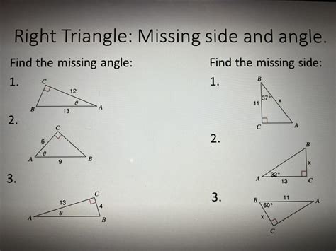Geometry Find The Missing Side Answers Wolfco