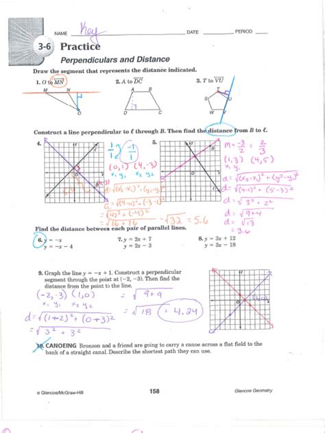 Geometry Lesson 3 6 Practice A Answers