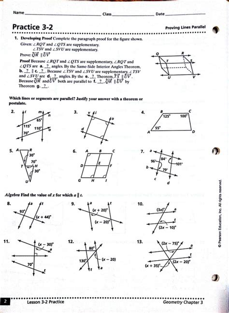 Geometry Parallel Lines And Transversals Worksheet Answers Parallel Lines And Transversals Homework Answers - Parallel Lines And Transversals Homework Answers