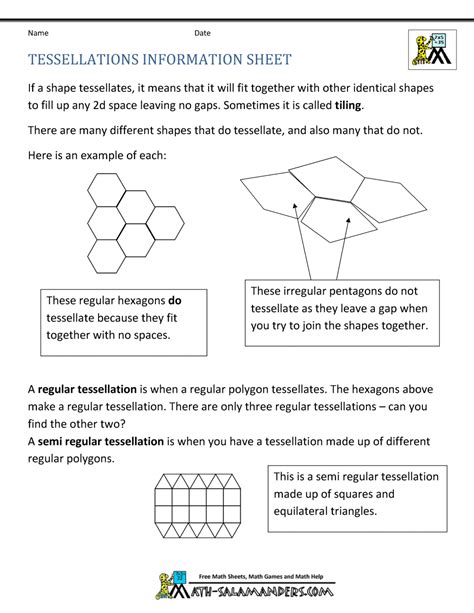 Geometry Practice 12 6 Tessellations Answers