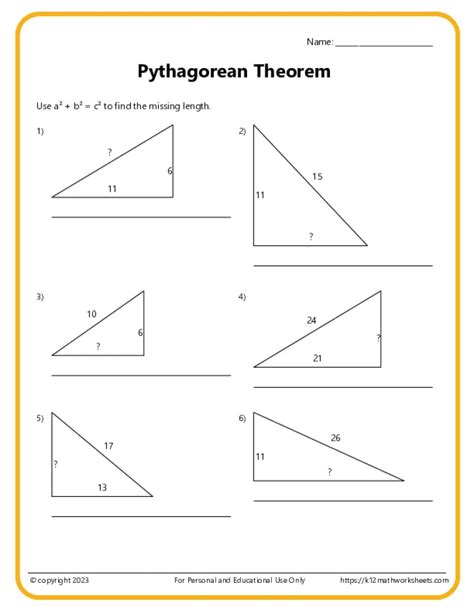Geometry Practice And Homework Pythagorean Theorem Answers