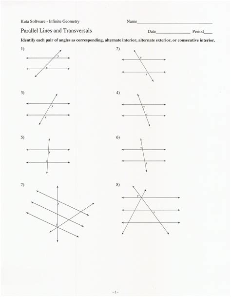 Geometry Proofs Worksheets Parallel Lines And Proofs Parallel Lines Geometry Worksheet - Parallel Lines Geometry Worksheet