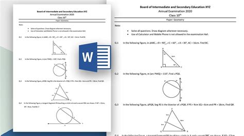 Geometry Question Paper