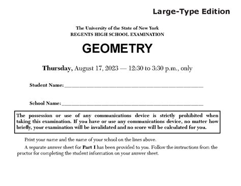 Geometry Regents 2013 Answer Keys