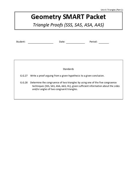 Geometry Smart Packet Triangle Proofs Answers