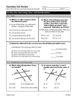 geometry sol review packet answers