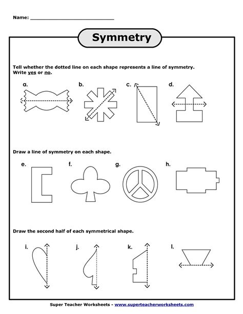 Geometry Symmetry Worksheets