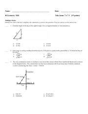 Geometry Take Home Test