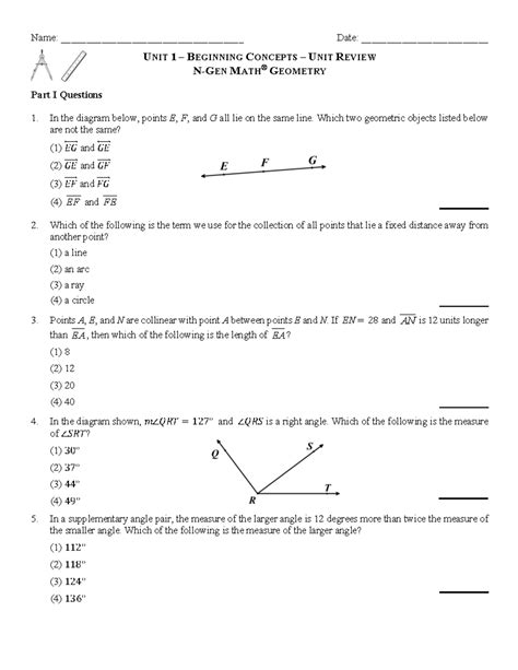 Geometry Unit 1 Review Sheet Mscalderonmath Weebly
