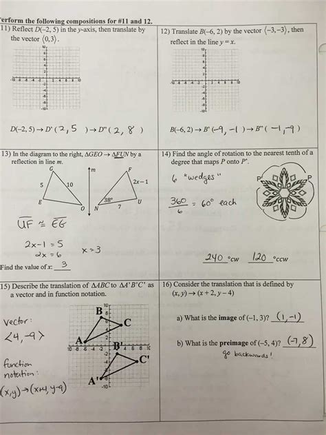 Geometry Unit 5 Test Answers