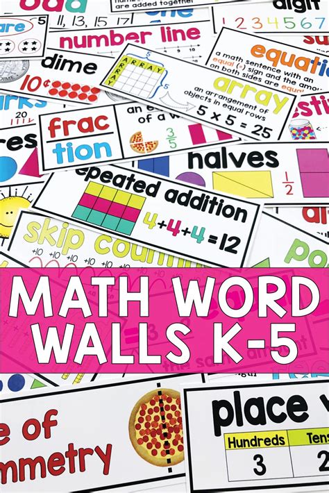 Geometry Vocabulary Math Word Wall 3rd 4th 5th Math Word Wall 5th Grade - Math Word Wall 5th Grade