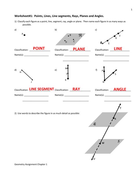 Geometry Worksheet Angles Points Lines Amp Planes Tpt Points Lines And Angles Worksheet - Points Lines And Angles Worksheet