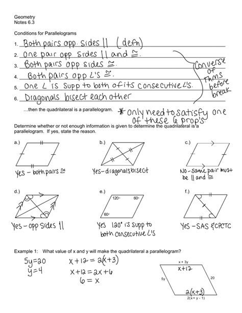 Geometry Worksheet Conditions For Parallelograms By Word Of Conditions For Parallelograms Worksheet Answers - Conditions For Parallelograms Worksheet Answers