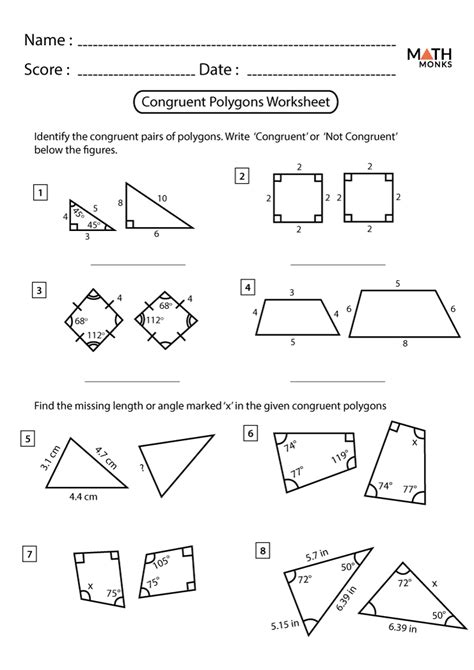 Geometry Worksheets Congruent And Similar Shapes Congruent And Similar Shapes Worksheet - Congruent And Similar Shapes Worksheet