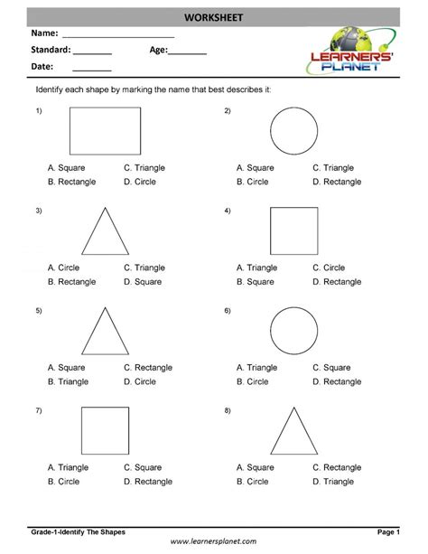 Geometry Worksheets For Students In 1st Grade Thoughtco Shapes First Graders Should Know - Shapes First Graders Should Know