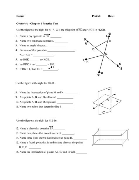 Download Geometry Chapter 1 Quiz 