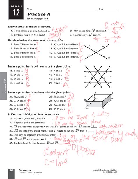 Full Download Geometry Chapter 1 Resource Book Answers 