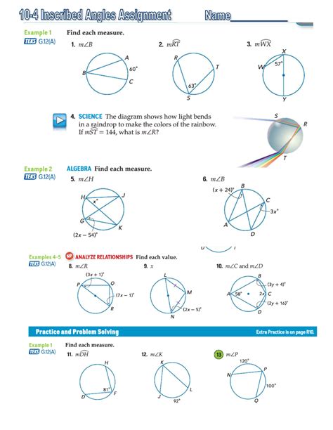Full Download Geometry Chapter 10 4 Inscribed Angles 
