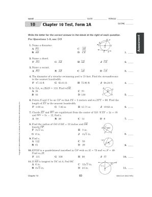 Full Download Geometry Chapter 10 Test Form A 