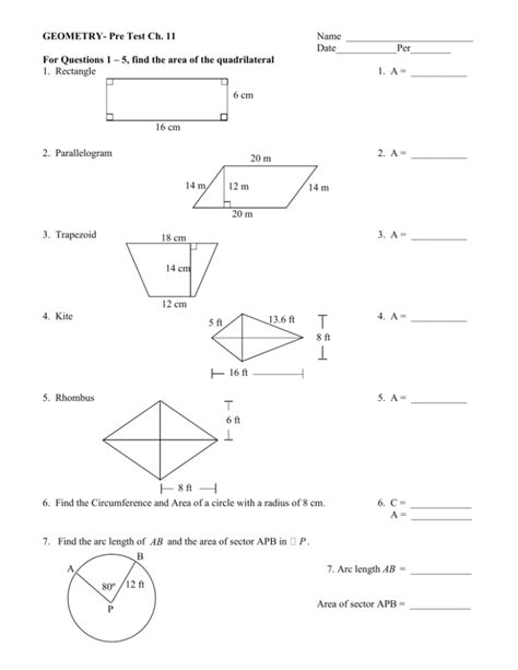 Read Online Geometry Chapter 11 Practice Workbook 