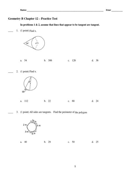 Read Online Geometry Chapter 12 Practice Test 