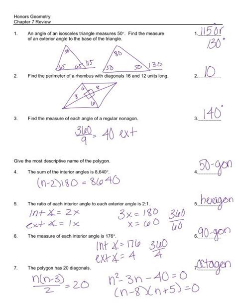 Read Online Geometry Chapter 7 Review 