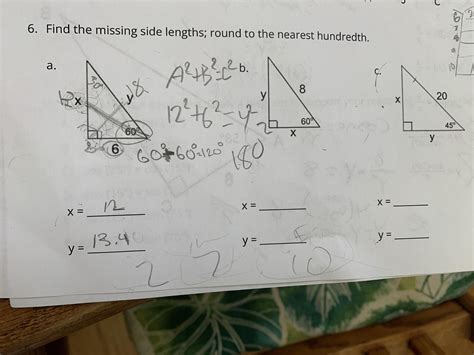 Download Geometry Find The Missing Side Answers 
