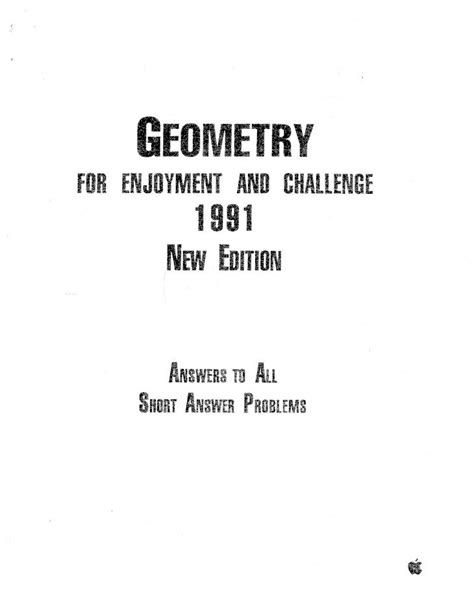 Read Online Geometry For Enjoyment And Challenge New Edition Answer Key 
