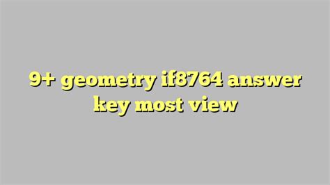 Read Online Geometry If8764 Answers 