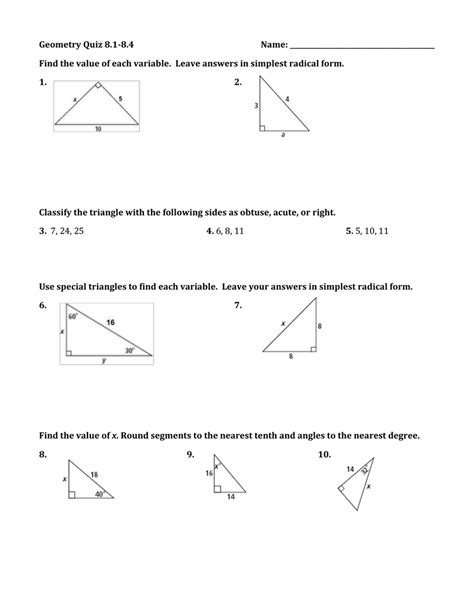 Full Download Geometry Quiz 8 1 8 4 Study Guide 