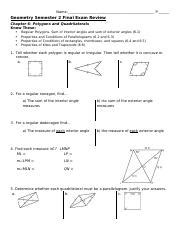 Read Online Geometry Semester 2 Final Review 1 