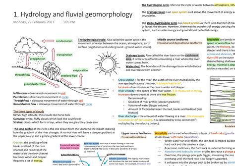 Geomorphology A Level Notes