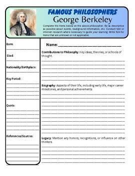 george berkeley biography summary template