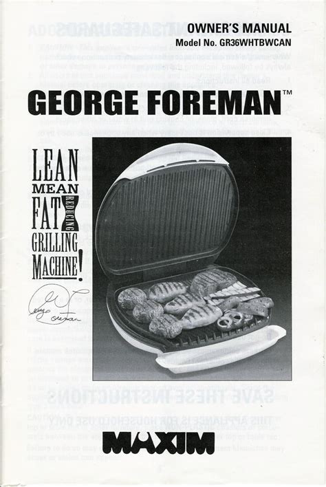Read Online George Foreman Instruction Manual 
