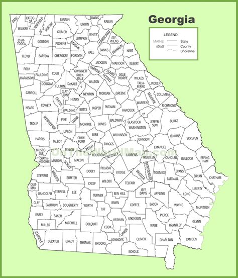 georgia county maps