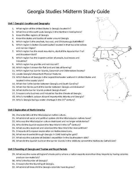 Georgia Studies Study Guide Jlmc