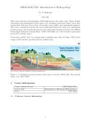 Read Online Geos 4430 Lecture Notes Introduction To Hydrogeology 