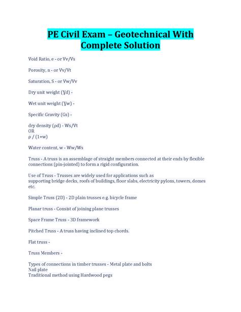 Geotechnical Pe Exam Course Notes