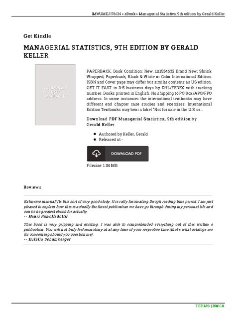 Gerald Keller Managerial Statistics 9th Answers