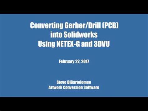 gerber drill to SolidWorks - YouTube