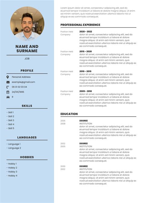 German Cv Layout