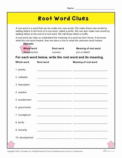 Get 30 Creative Root Words Worksheet 5th Grade Root Word Worksheets 5th Grade - Root Word Worksheets 5th Grade