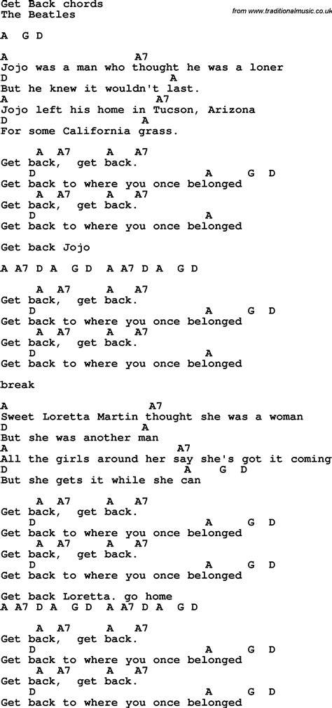 Get Back Song Lyrics