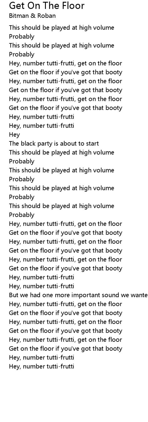 Get On Floor Lyrics