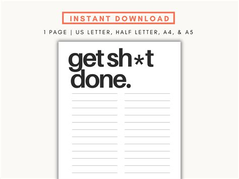 Get Shit Done!: To Do Notepad, Planner And Journal ( Simple Daily Planners, Organizers And Notebooks For Men And Women)